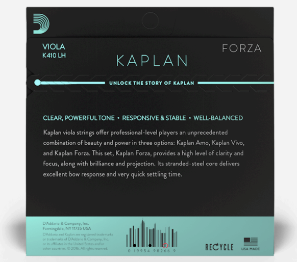 Kaplan FORZA 中提琴弦 - 中張力 - 短弦
